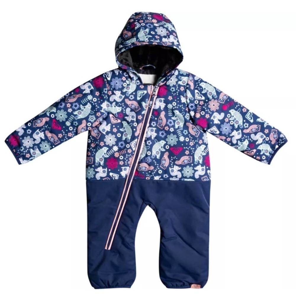 NWT Roxy Medieval Blue Neo Infant Girls' Rose Snow Jumpsuit